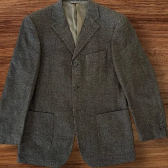 Kent & Curwen Dark Grey Heather Angora Cashmere Wool Jacket - 50 - Super Soft - Picture 1 of 10